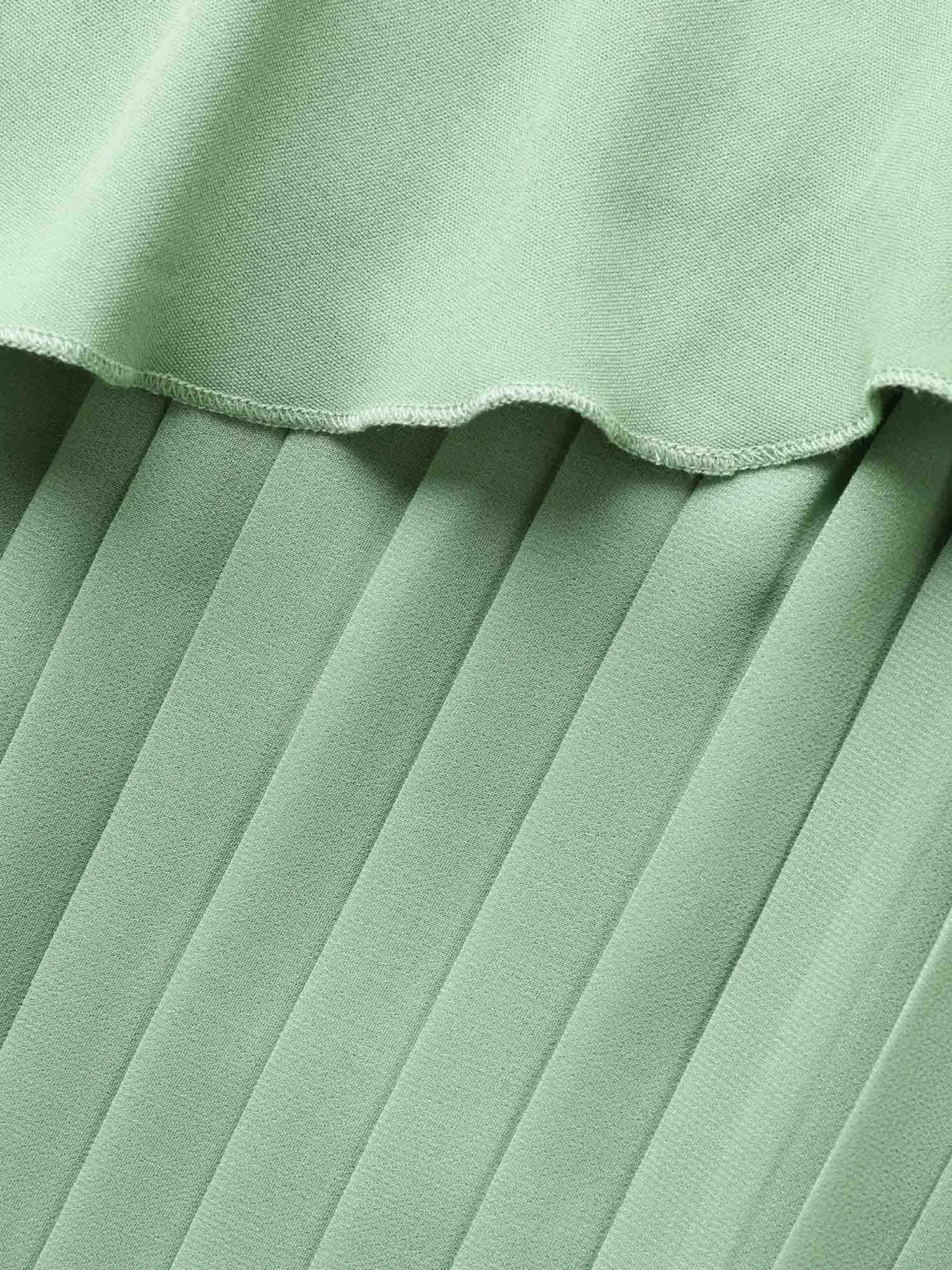 Plain Tiered Ruffles Pleated Cami Dress sold by Bloomchic product image thumbnail 5