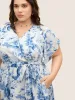 Floral Wrap Petal Sleeve Belted Dress sold by Bloomchic