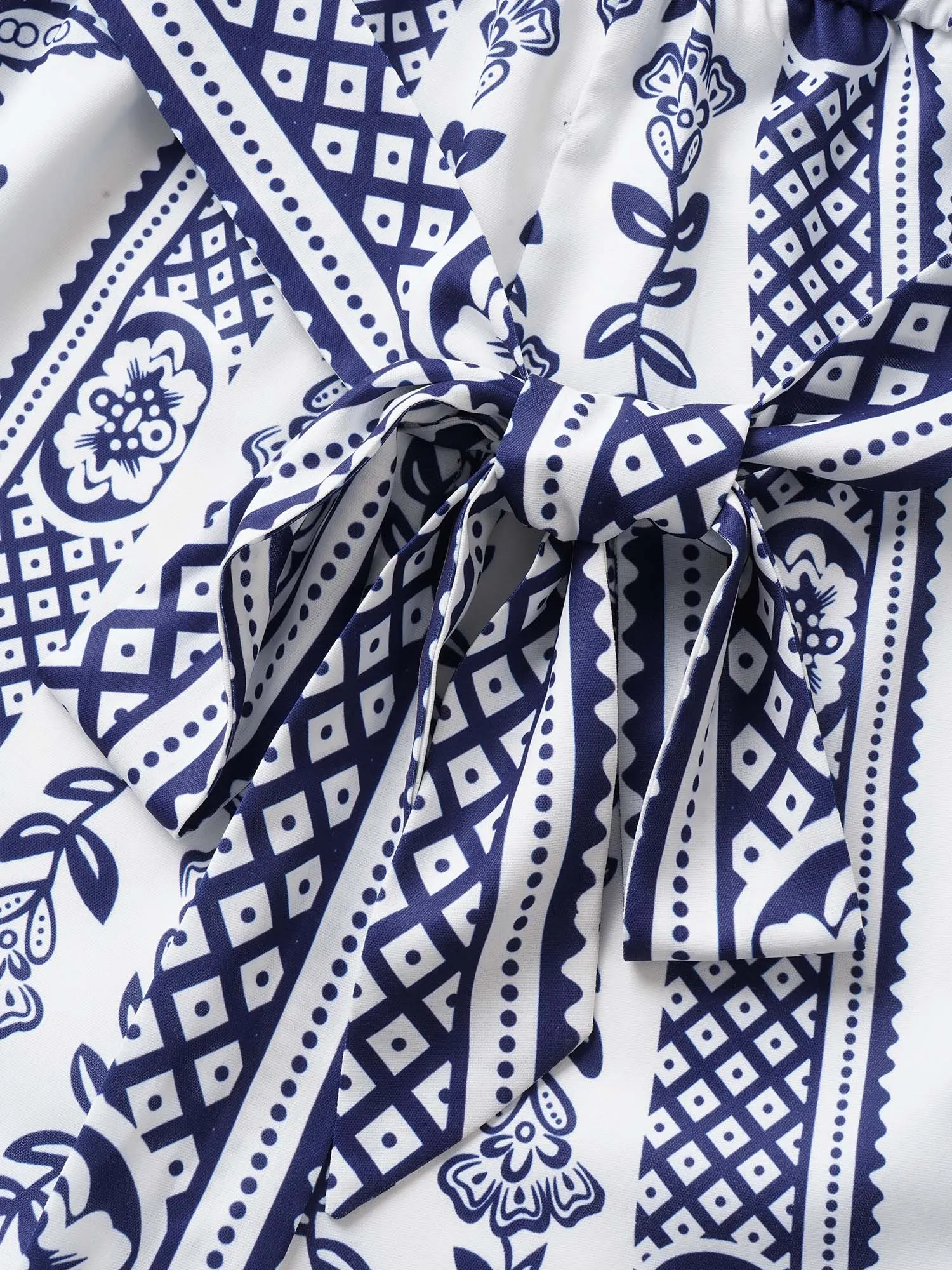 Boho Print Belted Button Detail Romper sold by Bloomchic product image thumbnail 5