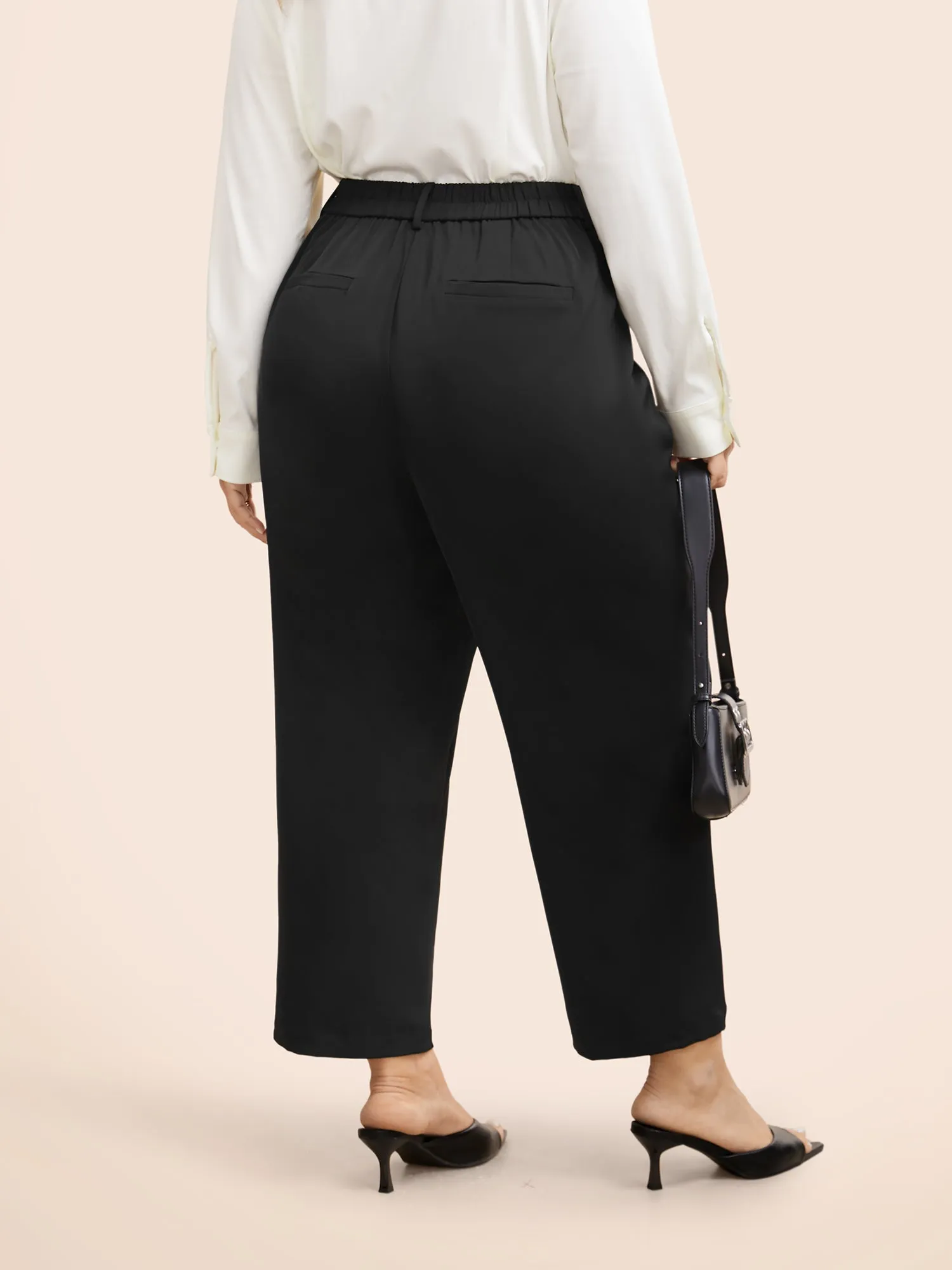 Stretch Woven Loop Design Straight Pants sold by Bloomchic product image thumbnail 2
