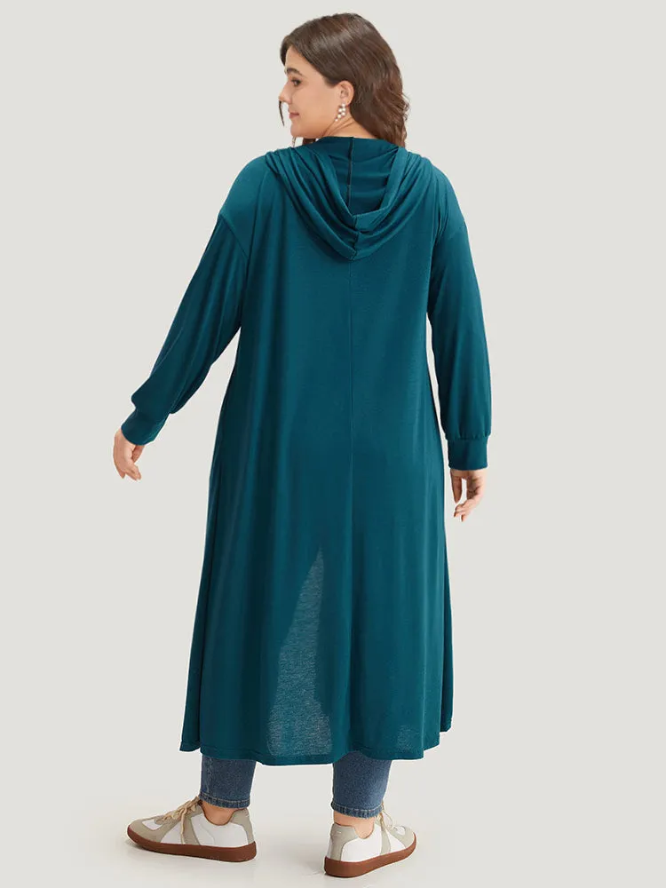 Tunic Plain Hooded Pocket Split Hem Kimono sold by Bloomchic product image thumbnail 5