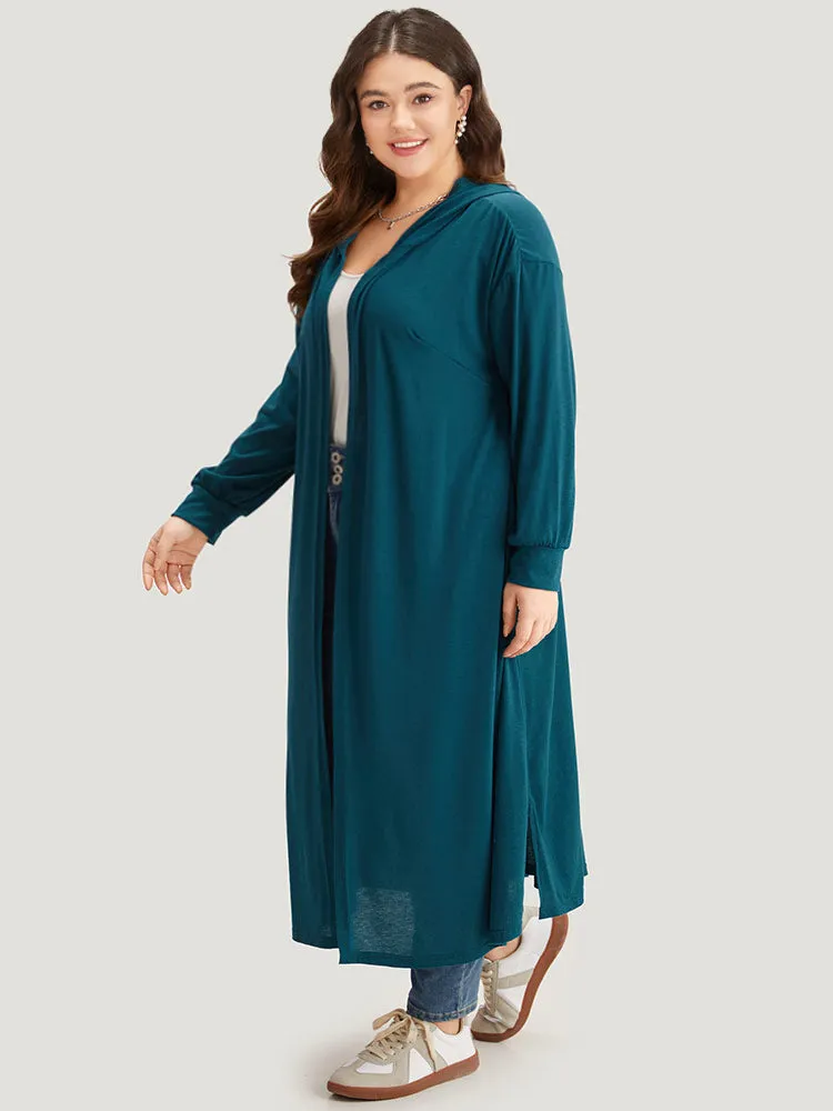 Tunic Plain Hooded Pocket Split Hem Kimono sold by Bloomchic product image thumbnail 3