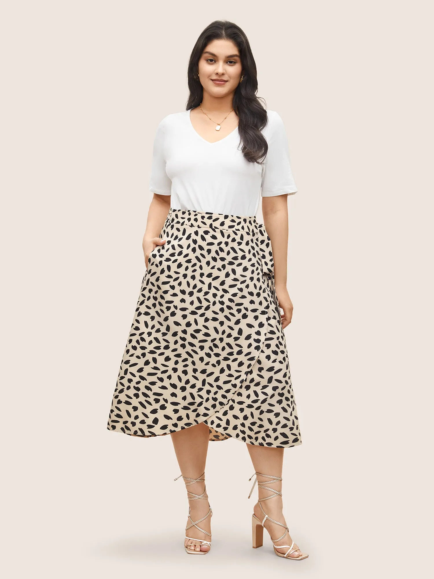Graphic Ties Knotted Wrap Hem Skirt sold by Bloomchic product image thumbnail 3