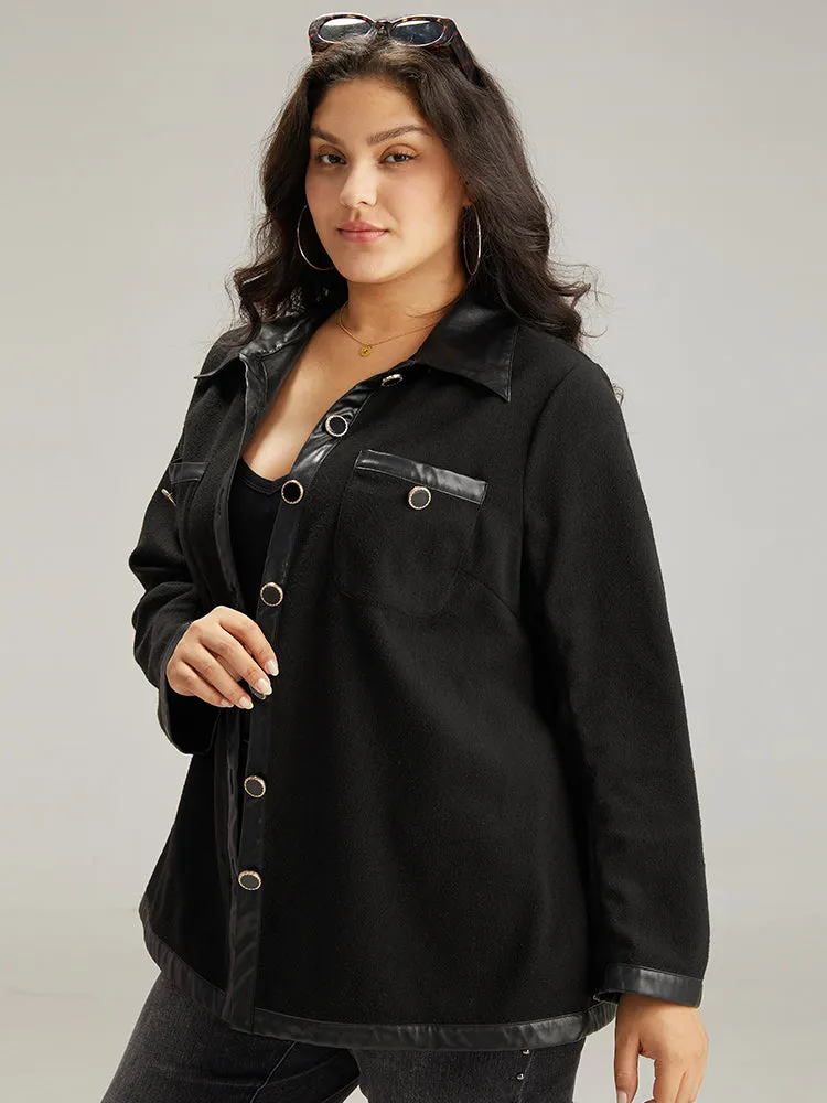 Solid Pocket PU Leather Buckle Detail Coat sold by Bloomchic product image thumbnail 3