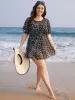 Ditsy Floral Ruffle Sleeve Cut Out Swim Dress sold by Bloomchic