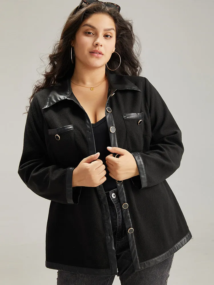 Solid Pocket PU Leather Buckle Detail Coat sold by Bloomchic product image thumbnail 4