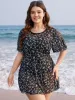 Ditsy Floral Ruffle Sleeve Cut Out Swim Dress sold by Bloomchic