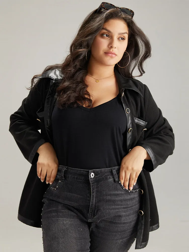 Solid Pocket PU Leather Buckle Detail Coat sold by Bloomchic product image thumbnail 5