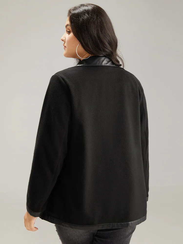 Solid Pocket PU Leather Buckle Detail Coat sold by Bloomchic product image thumbnail 2