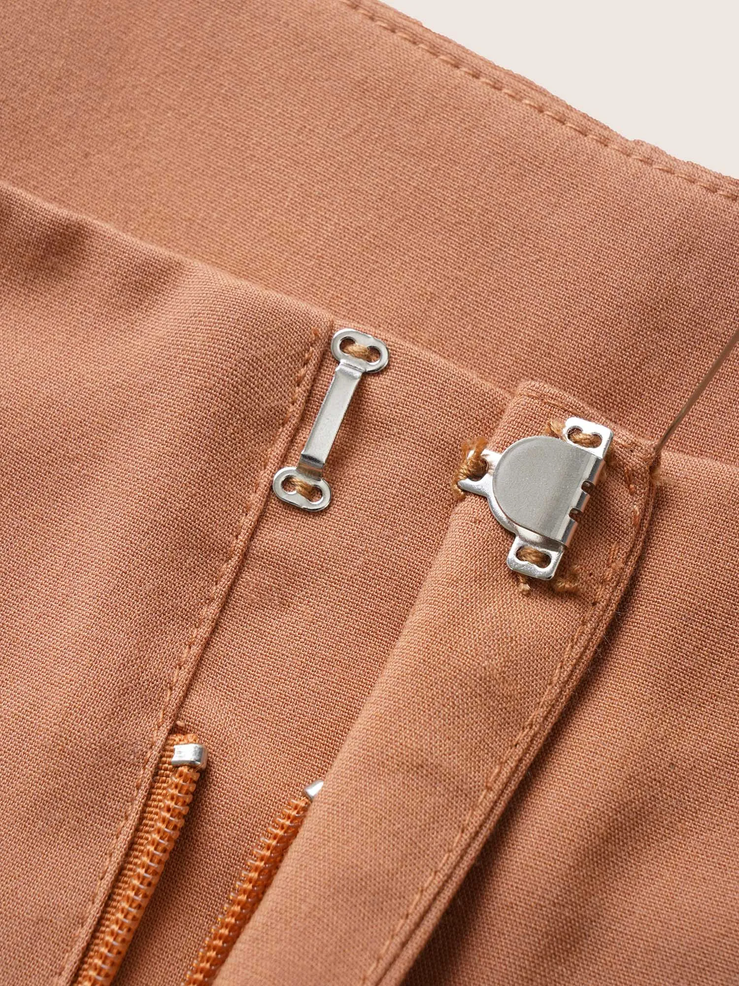 Plain Zipper Fly Pleated Wide Leg Pants sold by Bloomchic product image thumbnail 5