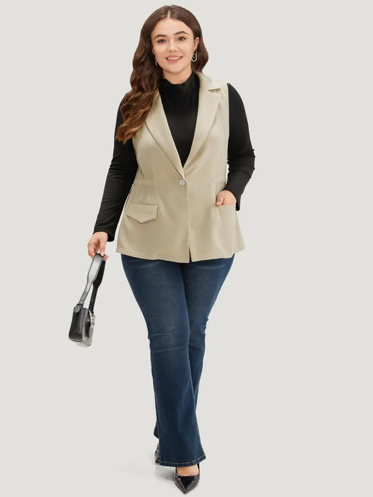 Plain Suit Collar Pocket Sleeveless Blazer sold by Bloomchic product image thumbnail 4