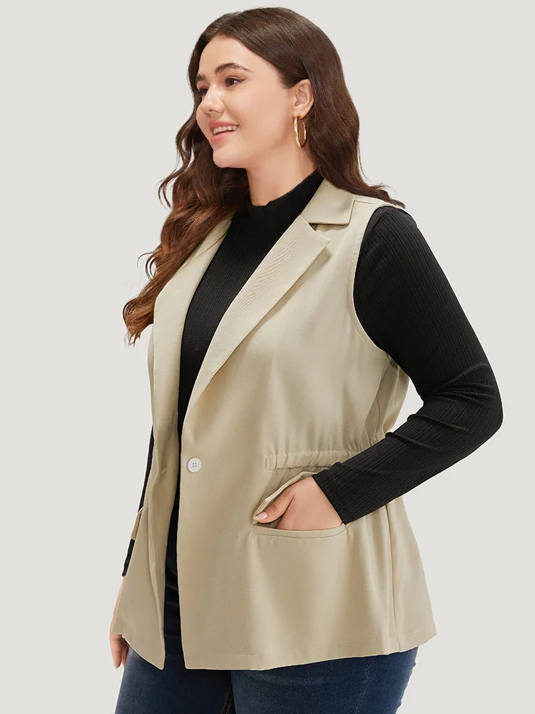 Plain Suit Collar Pocket Sleeveless Blazer sold by Bloomchic product image thumbnail 3