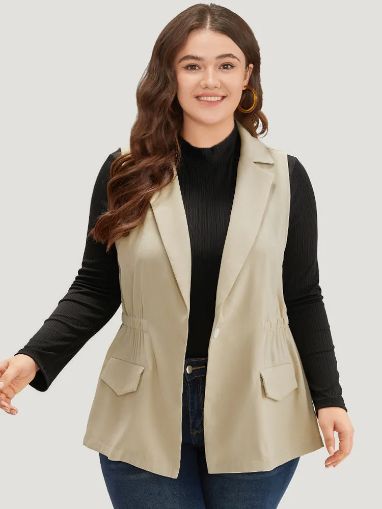 Plain Suit Collar Pocket Sleeveless Blazer sold by Bloomchic product image thumbnail 2