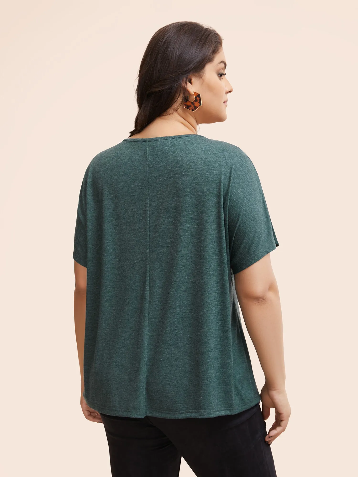 Woven Ribbon Patchwork Dolman Sleeve T-shirt sold by Bloomchic product image thumbnail 2