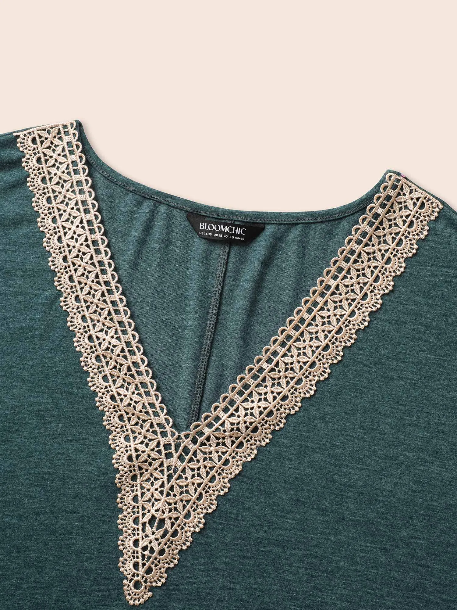 Woven Ribbon Patchwork Dolman Sleeve T-shirt sold by Bloomchic product image thumbnail 5