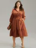 Anti-Wrinkle Patchwork Button Up Belted Dress sold by Bloomchic