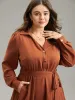 Anti-Wrinkle Patchwork Button Up Belted Dress sold by Bloomchic