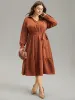 Anti-Wrinkle Patchwork Button Up Belted Dress sold by Bloomchic