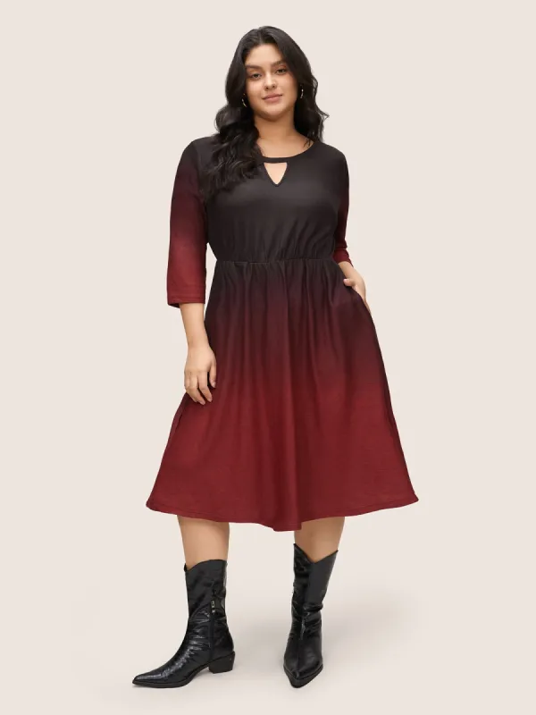 Ombre Tie Dye Pocket Cut Out Dress sold by Bloomchic