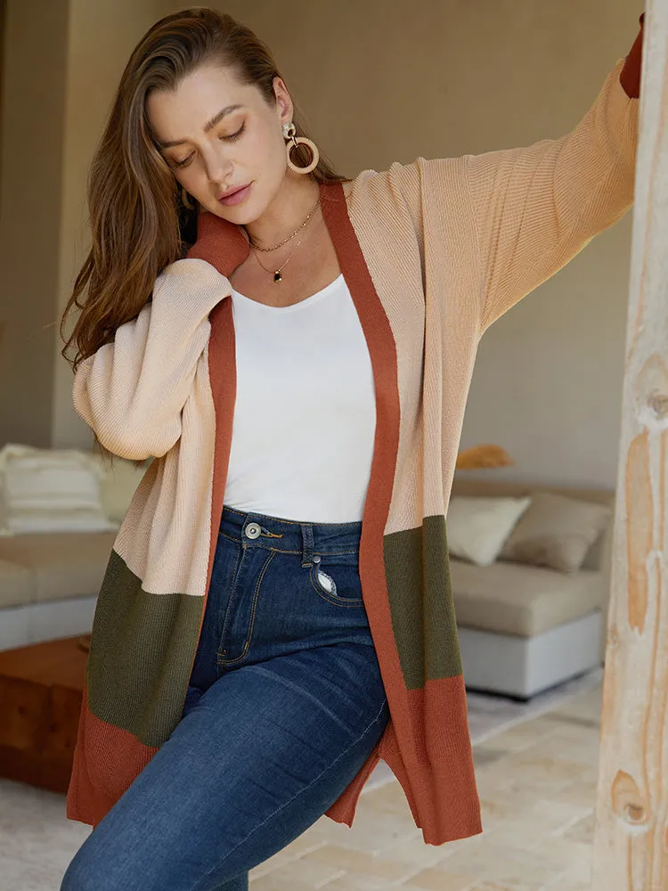 Colorblock Contrast Split Side Cardigan sold by Bloomchic product image thumbnail 4