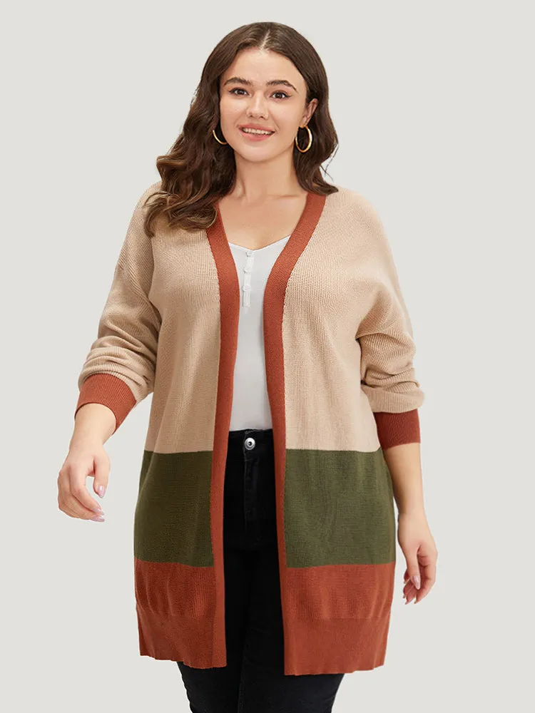 Colorblock Contrast Split Side Cardigan sold by Bloomchic