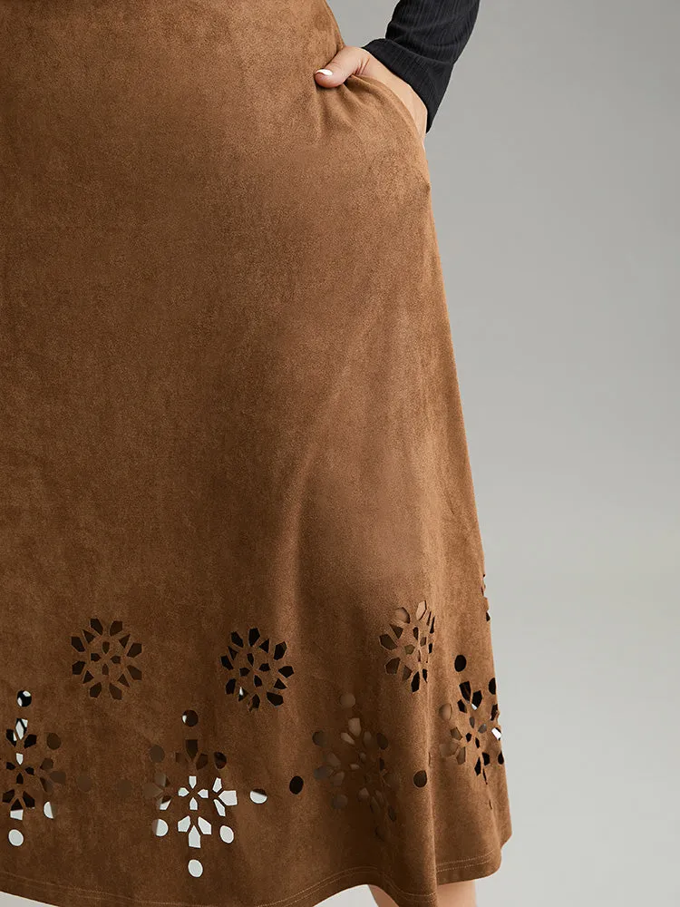 Plain Elastic Waist Pocket Laser Cut Skirt sold by Bloomchic product image thumbnail 5