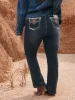 Stretch Denim Embroided Pockets Flare Jeans sold by Bloomchic