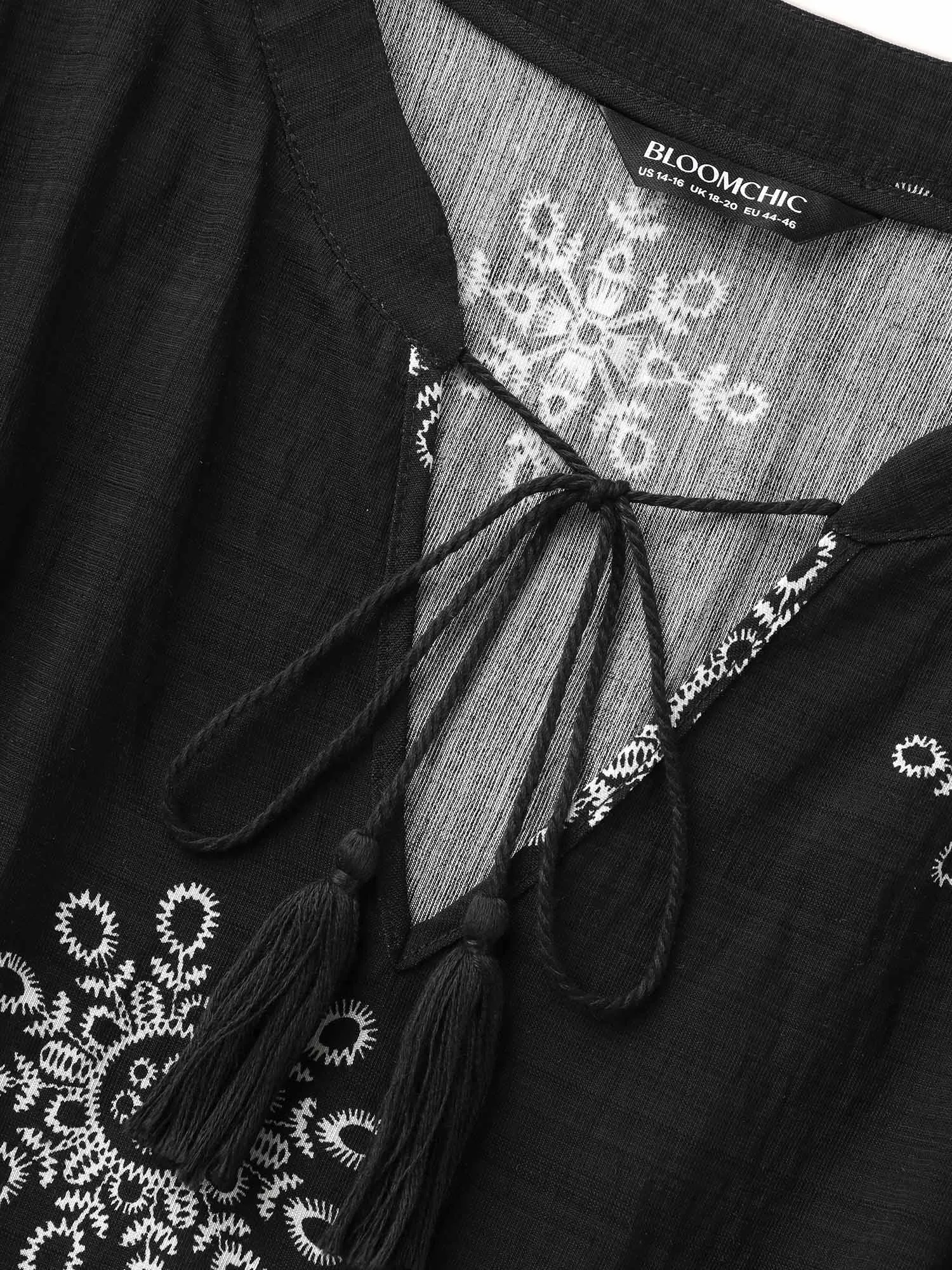 Floral Print Waist Tie Midi Dress sold by Bloomchic product image thumbnail 5