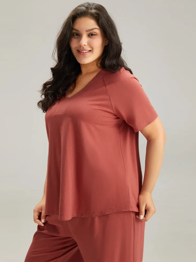 Cotton Plain Raglan Sleeve Sleep Top sold by Bloomchic product image thumbnail 2