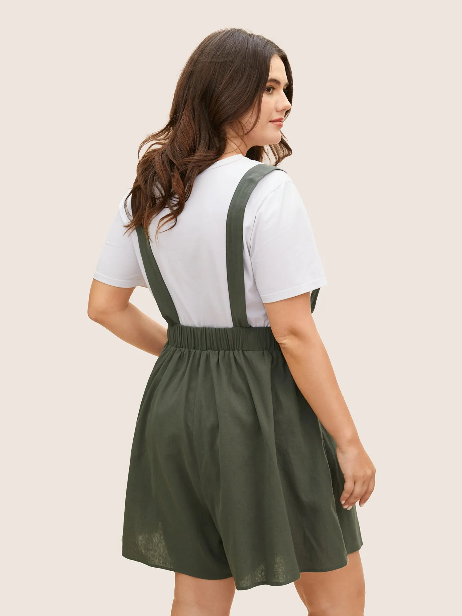 Lace Patchwork Patched Pocket Loose Romper sold by Bloomchic product image thumbnail 4