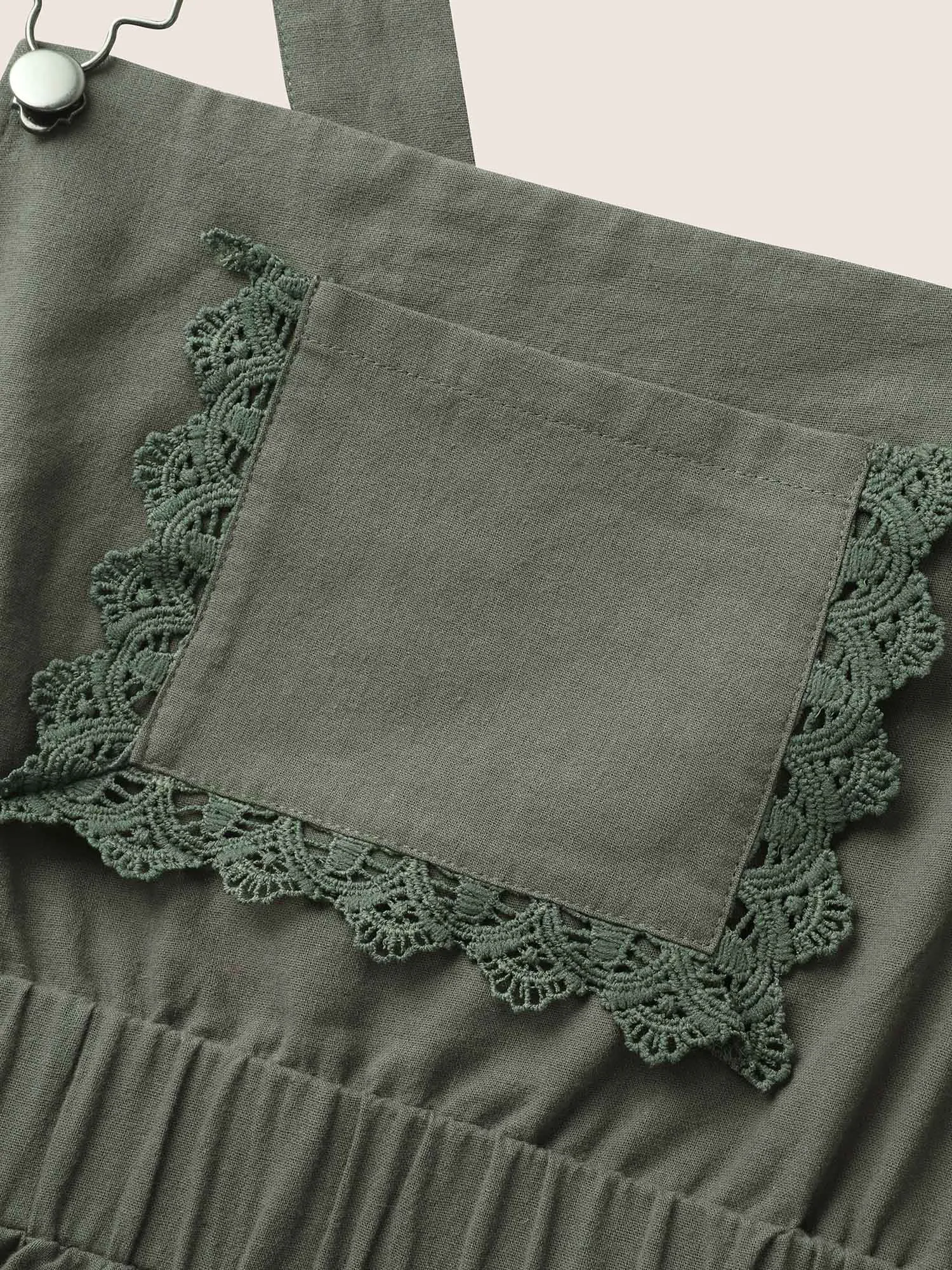 Lace Patchwork Patched Pocket Loose Romper sold by Bloomchic product image thumbnail 5