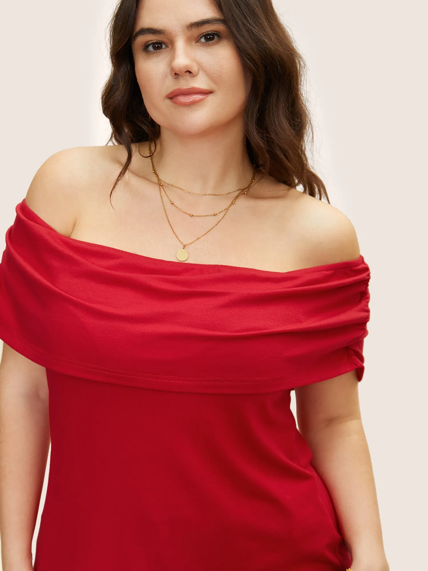 Supersoft Essentials One Shoulder Neck Gathered T-shirt sold by Bloomchic product image thumbnail 4