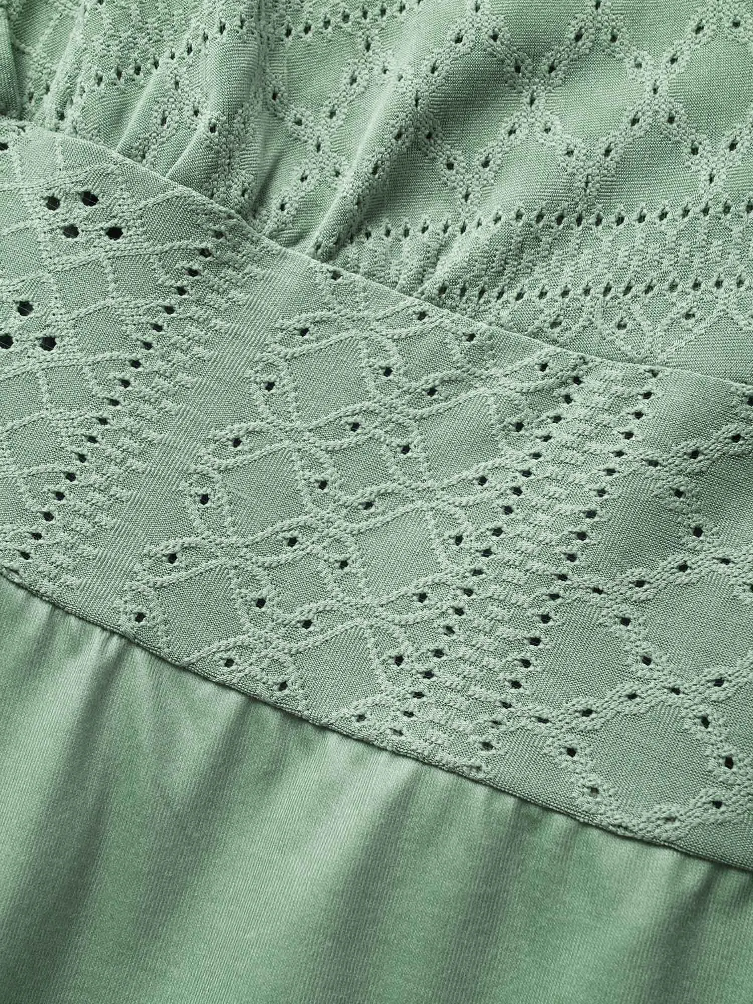 Eyelet Embroidery Tiered Ruffle Trim Jumpsuit sold by Bloomchic product image thumbnail 5