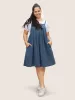 Plain Pleated Pocket Sleeveless Dress sold by Bloomchic