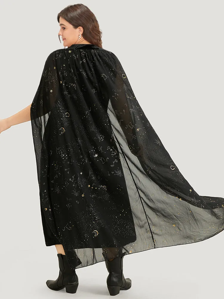 Halloween Glitter Detail Patchwork Dress With Cape sold by Bloomchic product image thumbnail 2
