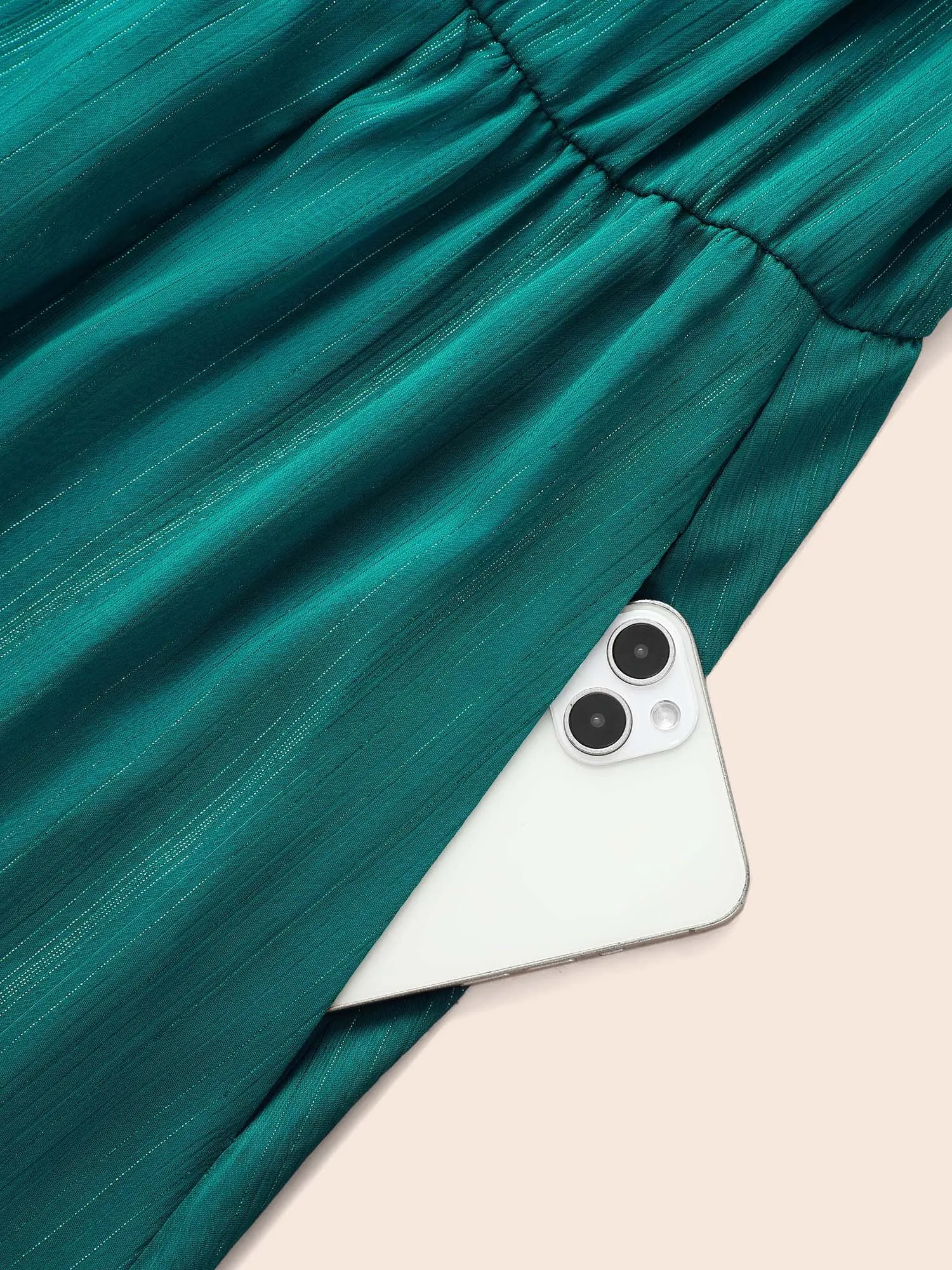 Chiffon Overlap Collar Split Hem Dress sold by Bloomchic product image thumbnail 5