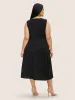 Solid Metal Detail Split Hem Sleeveless Dress sold by Bloomchic