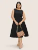 Solid Metal Detail Split Hem Sleeveless Dress sold by Bloomchic