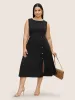 Solid Metal Detail Split Hem Sleeveless Dress sold by Bloomchic