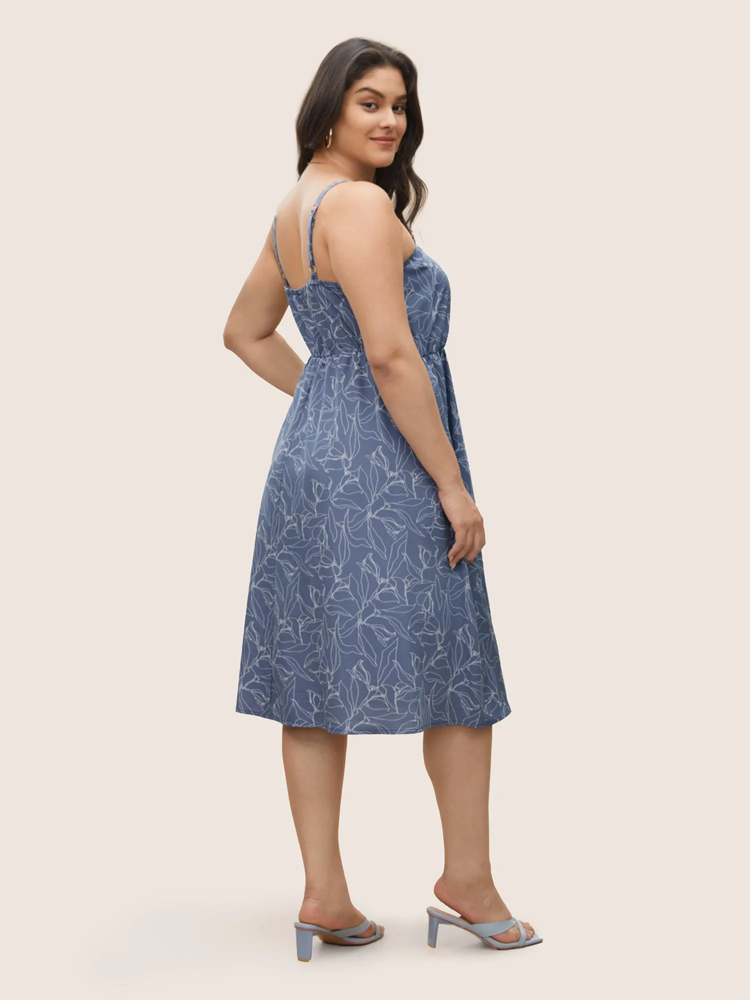 Floral Print Button Detail Cami Dress sold by Bloomchic product image thumbnail 4