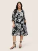 Floral Print Tie Neck Scalloped Trim Dress sold by Bloomchic