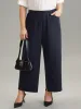 Solid Wide Leg Elastic Waist Split Hem Pants sold by Bloomchic