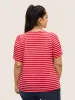 Round Neck Striped Bishop Sleeve T-shirt sold by Bloomchic