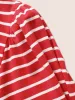 Round Neck Striped Bishop Sleeve T-shirt sold by Bloomchic