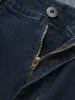 Straight Leg Dark Wash Zipper Fly Jeans sold by Bloomchic