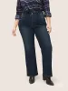 Straight Leg Dark Wash Zipper Fly Jeans sold by Bloomchic