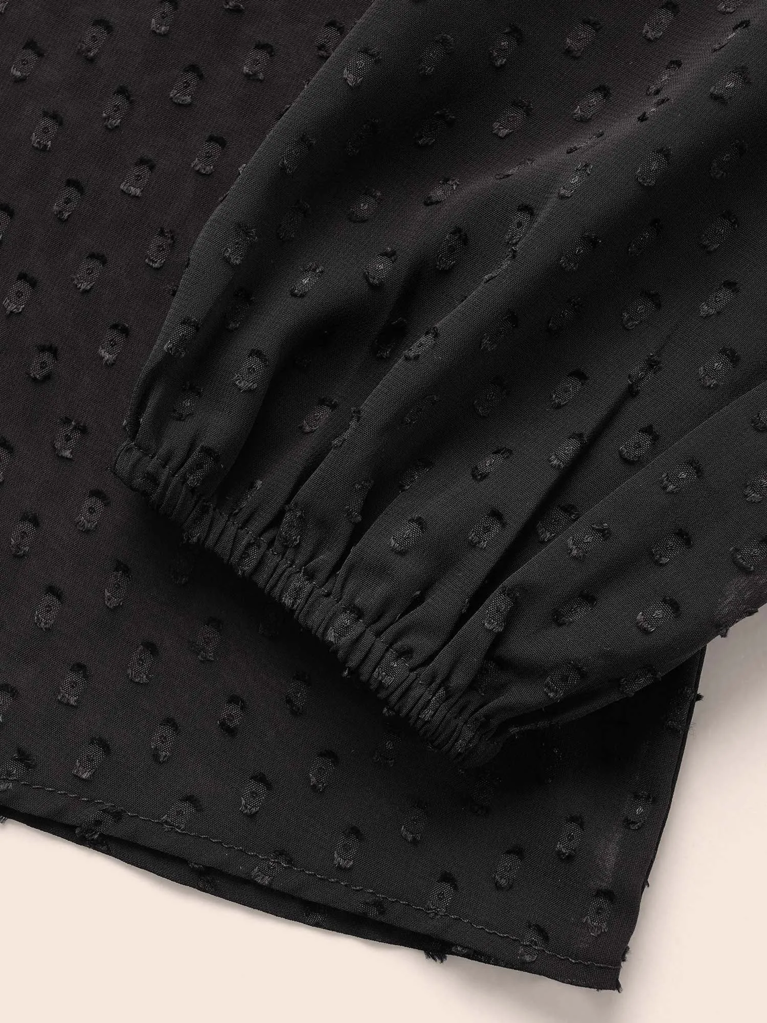 Appliques Mesh Round Neck Lantern Sleeve Blouse sold by Bloomchic product image thumbnail 5