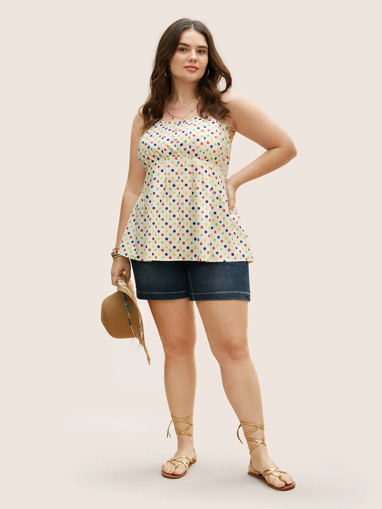 Colored Polka Dot Button Detail Cami Top sold by Bloomchic product image thumbnail 3
