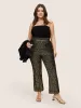 Velvet Striped Elastic Waist Flare Leg Pants sold by Bloomchic