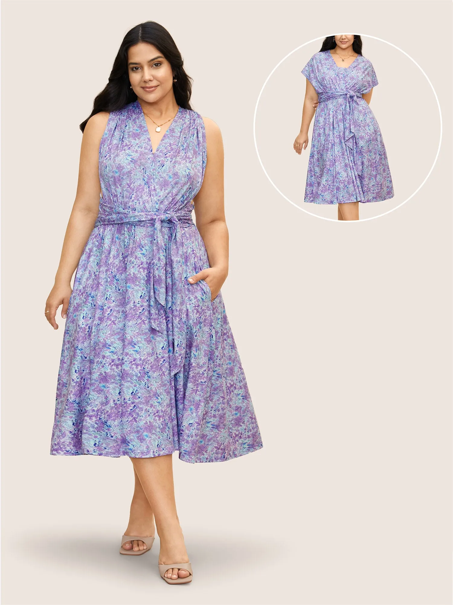 Everywhere Dress - Floral Halter Neck Midi Dress sold by Bloomchic